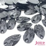 Chaton Gota Resina Cascalho Base Reta Com Furo 15mm X 26mm C/200unidades - Imagem 7