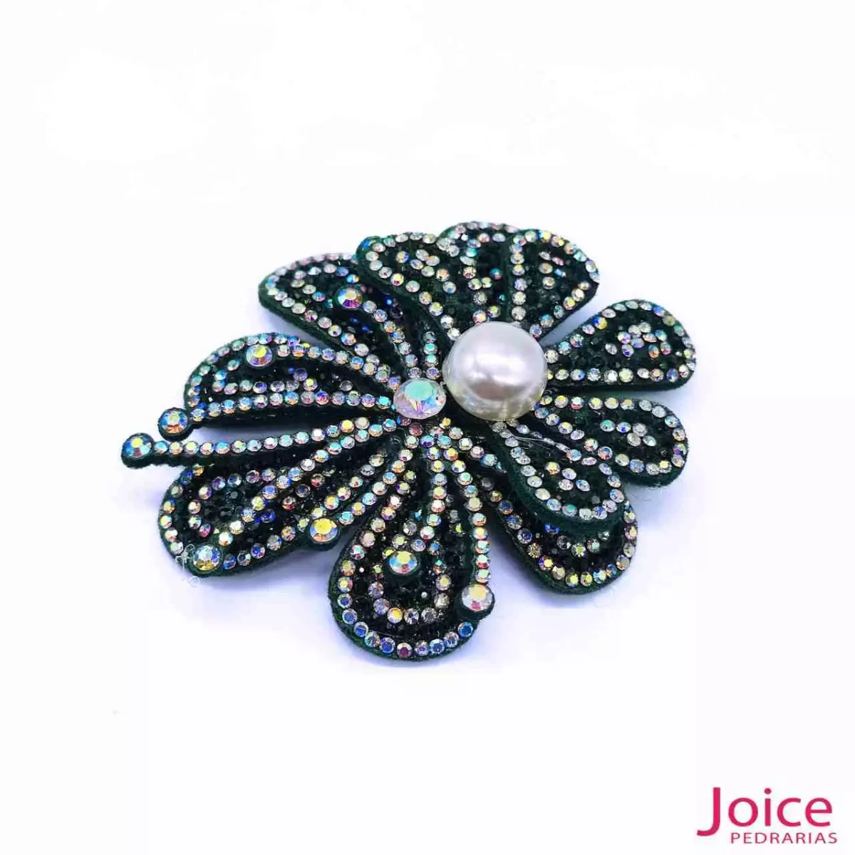 Aplique Flor Com Strass e Pérola De Cristal 70mm X 84mm C/10-Unidades Ref:23-980 - Imagem 3
