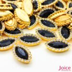 Chaton Navete Acrílico Com Base ABS dourado com Strass 7mm X 15mm C/500-Unidades - Imagem 5