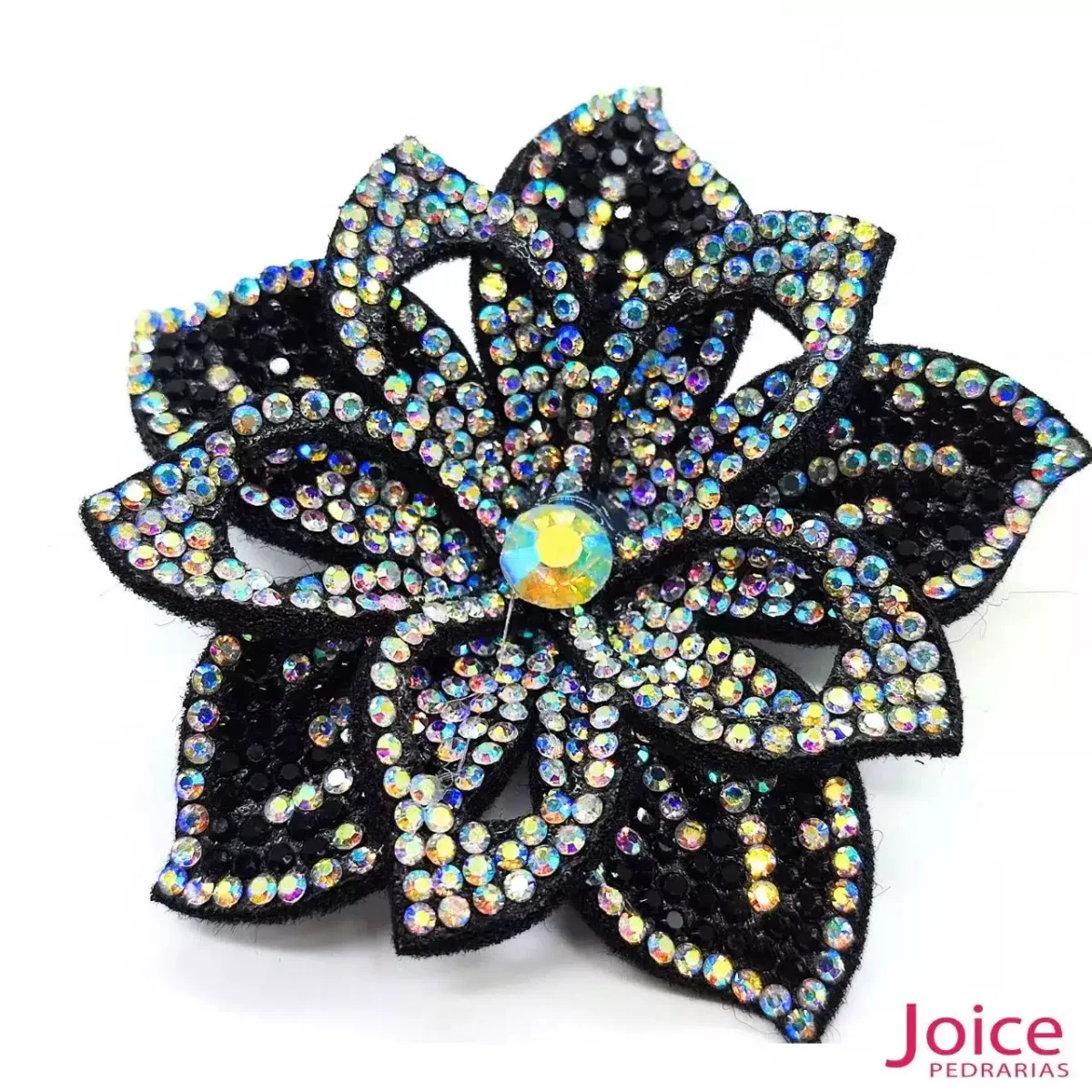 Aplique Flor Com Strass De Cristal 70mm C/10-Unidades Ref:19-562 - Imagem 1