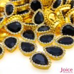 Chaton Gota Acrílico Com Base ABS dourado com Strass 13mm X 18mm C/500-Unidades - Imagem 6