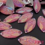 Chaton Navete Resina Cascalho Base Reta Com Furo 15mm X 31mm C/200unidades - Imagem 8