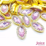 Chaton Navete Acrílico Com Base ABS dourado com Strass 7mm X 15mm C/1000-Unidades - Imagem 3