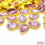 Chaton Gota Acrílico Com Base ABS dourado com Strass 13mm X 18mm C/500-Unidades - Imagem 13