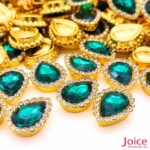 Chaton Gota Acrílico Com Base ABS dourado com Strass 13mm X 18mm C/500-Unidades - Imagem 7