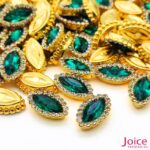 Chaton Navete Acrílico Com Base ABS dourado com Strass 7mm X 15mm C/500-Unidades - Imagem 6