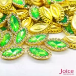 Chaton Navete Acrílico Com Base ABS dourado com Strass 7mm X 15mm C/1000-Unidades - Imagem 6