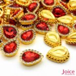 Chaton Gota Acrílico Com Base ABS dourado com Strass 13mm X 18mm C/500-Unidades - Imagem 8
