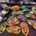 Chaton Gota Resina Cascalho Base Reta Com Furo 15mm X 26mm C/200unidades - Imagem 2
