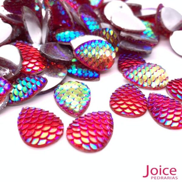 Chaton Gota Escama Resina 13mm X 18mm  C/270Unidades