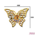 Tag Borboleta Com Strass De Metal 46mm x 36mm C/50-Unidades