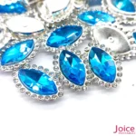 Navete Imitação Swarovski 9mm X 18mm De Vidro Com Strass Base Prata C/200-unidades(APROX)