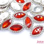 Navete Imitação Swarovski 9mm X 18mm De Vidro Com Strass Base Prata C/200-unidades(APROX) - Imagem 2