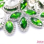 Navete Imitação Swarovski 9mm X 18mm De Vidro Com Strass Base Prata C/200-unidades(APROX) - Imagem 3