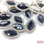 Navete Imitação Swarovski 9mm X 18mm De Vidro Com Strass Base Prata C/200-unidades(APROX) - Imagem 4