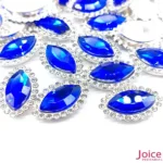 Navete Imitação Swarovski 9mm X 18mm De Vidro Com Strass Base Prata C/200-unidades(APROX) - Imagem 8