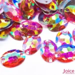 Chaton Oval Resina Base Reta AB Com Furo 13mm X 18mm C/500-Unidades - Imagem 3