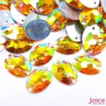 Chaton Oval Resina Base Reta AB Com Furo 13mm X 18mm C/500-Unidades - Imagem 7