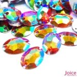 Chaton Oval Resina Base Reta AB Com Furo 17mm X 24mm C/300-Unidades - Imagem 2