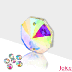 Octagonal Imitação Swarovski De Vidro 18mm Com Furo Base Reta C/200-Unidades