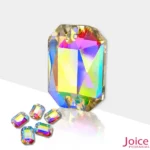 Retângulo Imitação Swarovski De Vidro 18mm X 25mm Com Furo Base Reta C/200-Unidades