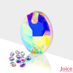 Oval Imitação Swarovski De Vidro 13mm X 18mm Com Furo Base Reta C/180-Unidades