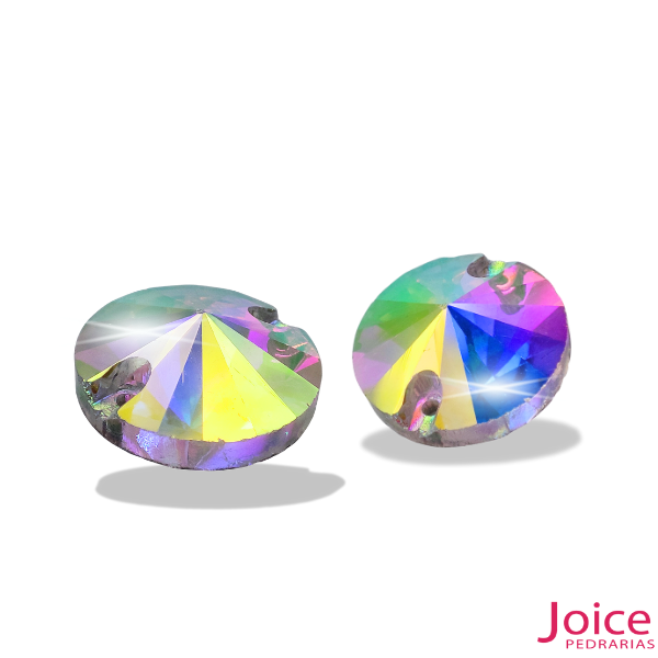 Redondo Imitação Swarovski De Vidro 18mm Com Furo Base Reta C/200-Unidades