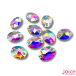 Oval Imitação Swarovski De Vidro 13mm X 18mm Com Furo Base Reta C/180-Unidades - Imagem 3