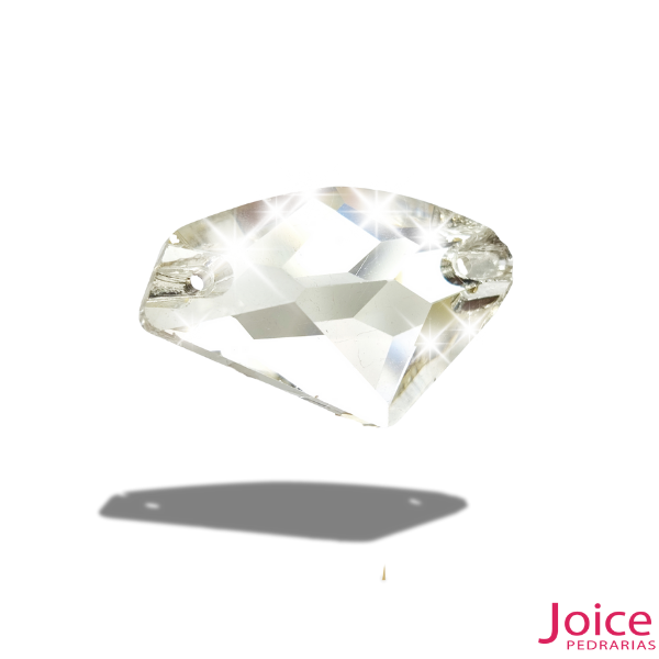 Diamante irregular Imitação Swarovski De Vidro 22mm X 38mm Com Furo Base Reta C/60-Unidades