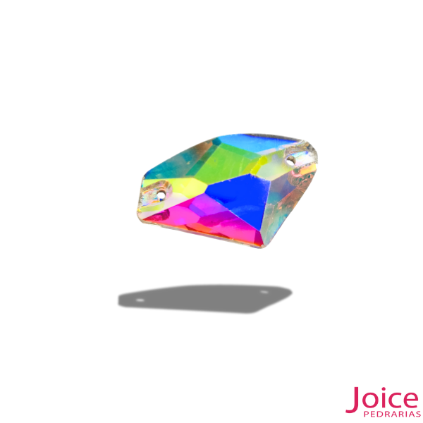 Diamante irregular Imitação Swarovski De Vidro 17mm X 27mm Com Furo Base Reta C/90-Unidades