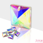 Quadrado Imitação Swarovski De Vidro 22mm X 22mm Com Furo Base Reta C/200-Unidades