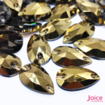 Gota Imitação Swarovski De Vidro 17mm X 28mm Com Furo Base Reta C/100-Unidades