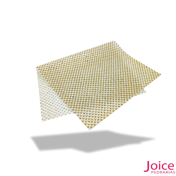 Manta Strass com perola 24cm X 39.5cm Termo Colante