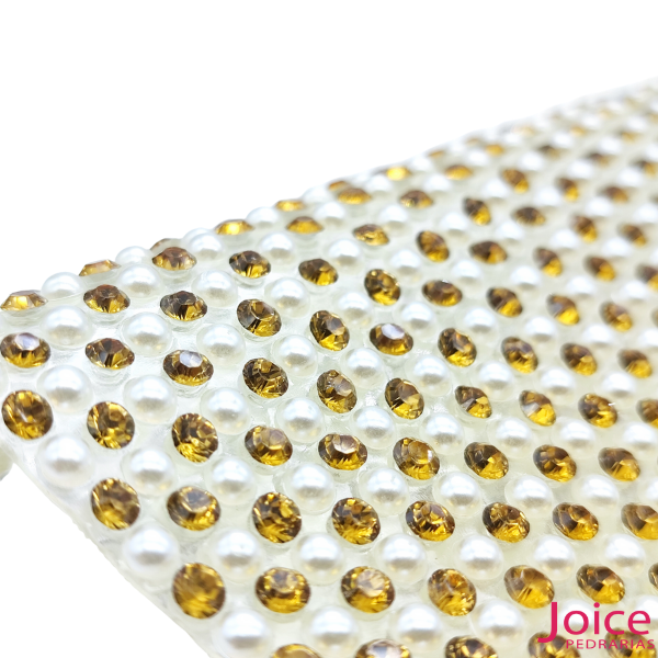 4 Manta Strass com perola 24cm X 39.5cm Termo Colante - Imagem 2