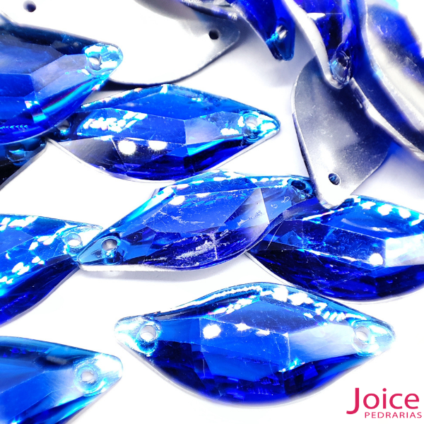 azul bic 04 Chaton Resina Navete Marquise Com Furo 14mm X 30mm C/300-Unidades - Imagem 6