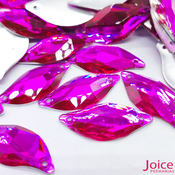 fucsia 39 Chaton Resina Navete Marquise Com Furo 14mm X 30mm C/300-Unidades - Imagem 8