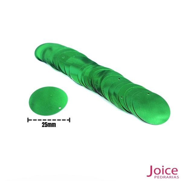 Paetê Lantejoula Redondo 25mm Com Furo Para Costura C/100g