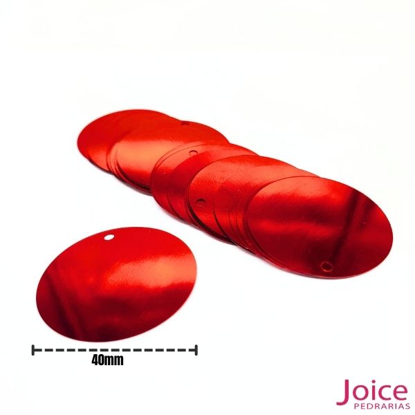 Paetê Lantejoula Redondo 40mm Com Furo Para Costura C/100g