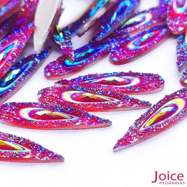 Chaton Gota Palito Pavão Base Reta De Resina 9mm X 36mm C/200-unidades