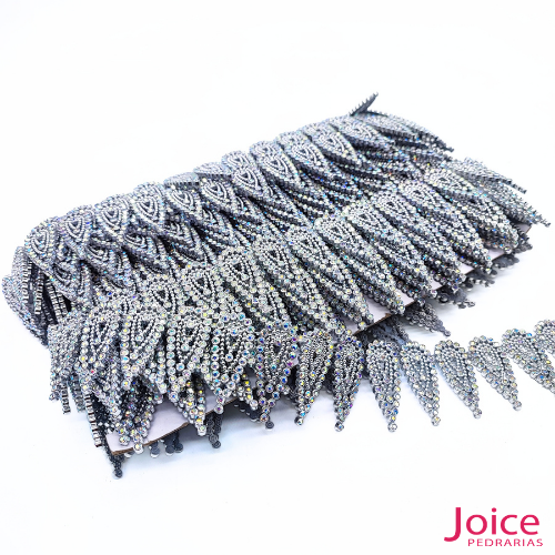 Galão De ABS Com Strass De Vidro 32CM C/9-Metros -Ref:B082