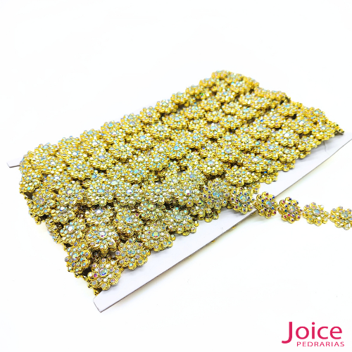 Galão De ABS Com Strass De Vidro 15mm C/9-Metros -Ref:B084