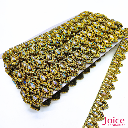 Galão De ABS Com Pedrarias 27mm C/9-Metros -Ref:B085