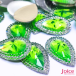 Chaton Indiana Gota Com CristaL Em Volta Resina 18mm x 25mm C/100-unidades - Imagem 2