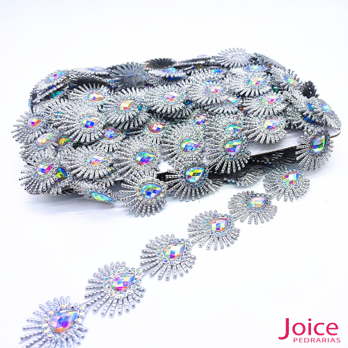 Galão De ABS Com Pedrarias 32mm C/9-Metros -Ref:B080