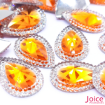 Chaton Indiana Gota Com CristaL Em Volta Resina 20mm x 30mm C/100-unidades - Imagem 3