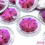 Chaton Indiana Redondo Com CristaL Em Volta Resina 30mm C/100-unidades - Imagem 3