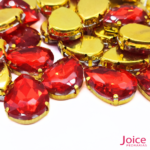 Chaton Engrampado De Vidro Gota (Base Dourada) 13mm x 18m C/300-unidades