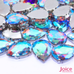 Chaton Engrampado De Vidro Gota (Base Dourada) 18mm x 25m C/100-unidades