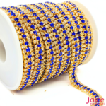 Corrente De Strass Real Com 3-Filas ss16 C/9-Metros - Imagem 3