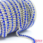 Corrente De Strass Real Com 3-Filas ss16 C/9-Metros